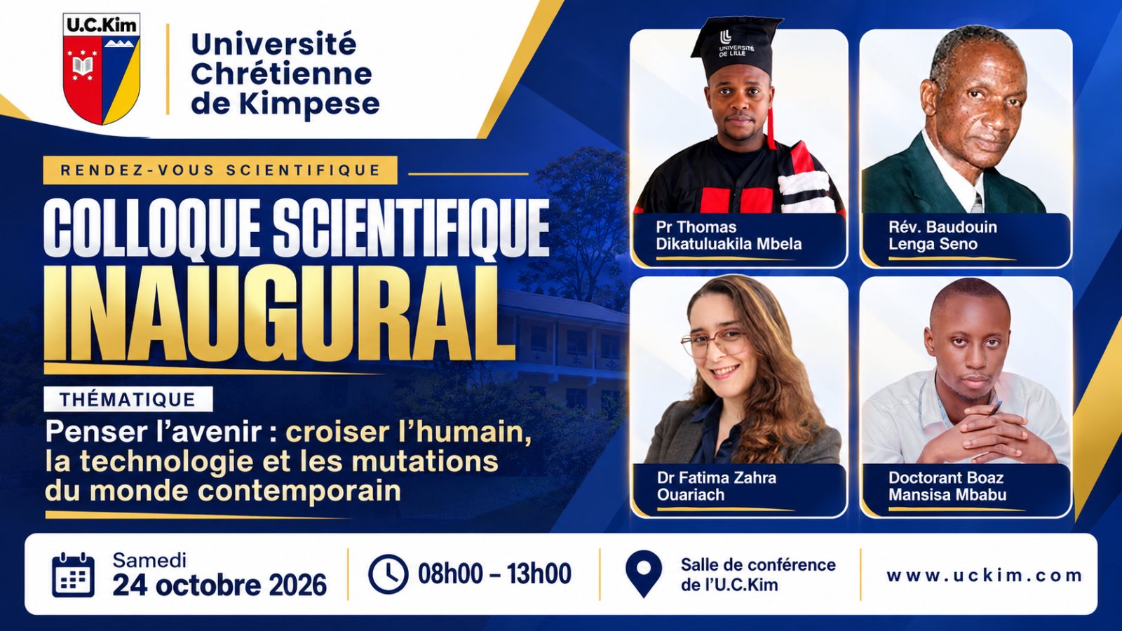 Colloque scientifique inaugural de l’UCKim, samedi 24 octobre 2026