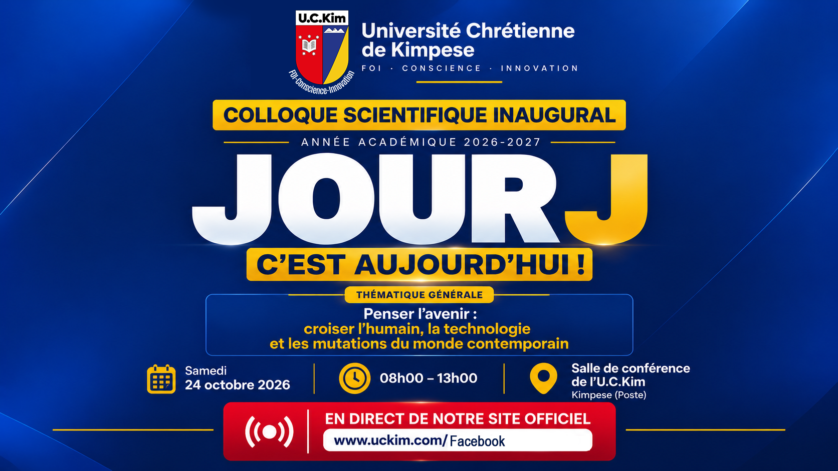 Affiche : Colloque scientifique inaugural de l'U.C.Kim